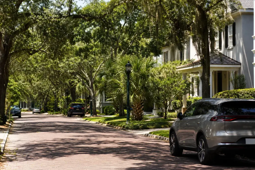 Residential neighborhood street in Winter Park, Florida